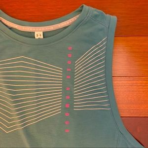 Under Armour Threadborne Tank, teal, relaxed fit, Medium (M)